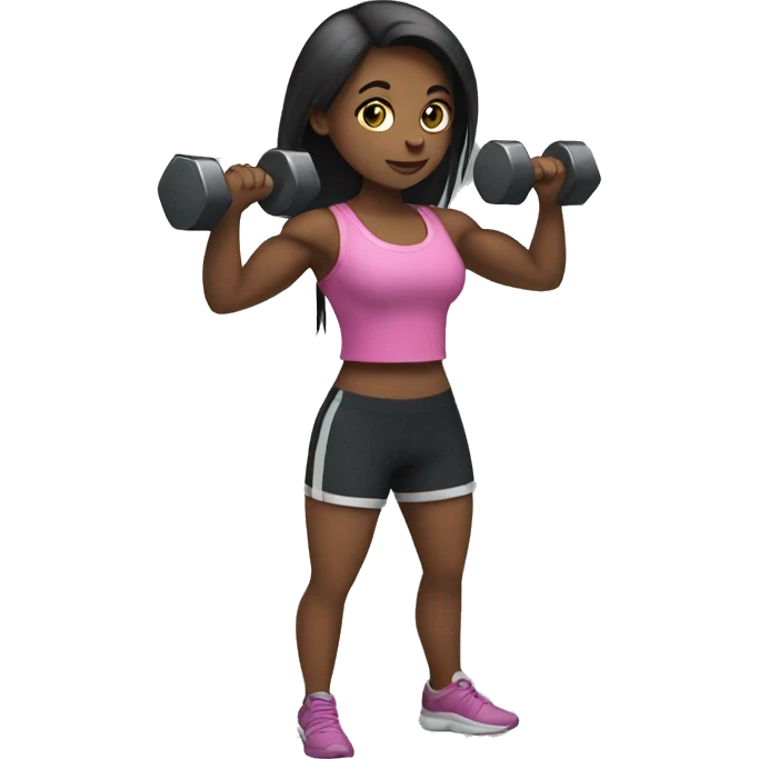 Girl with dumbells  emoji
