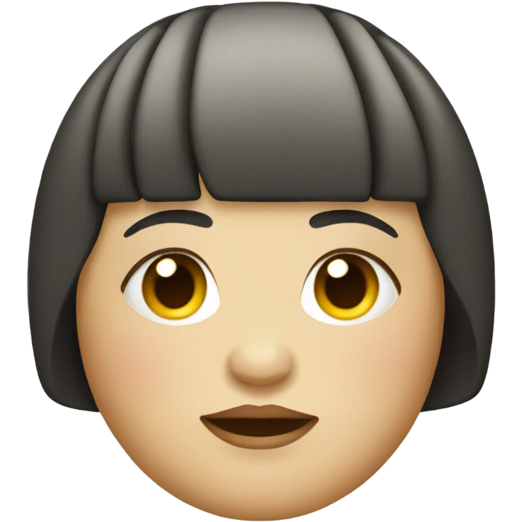 Fat lady with bowl cut emoji
