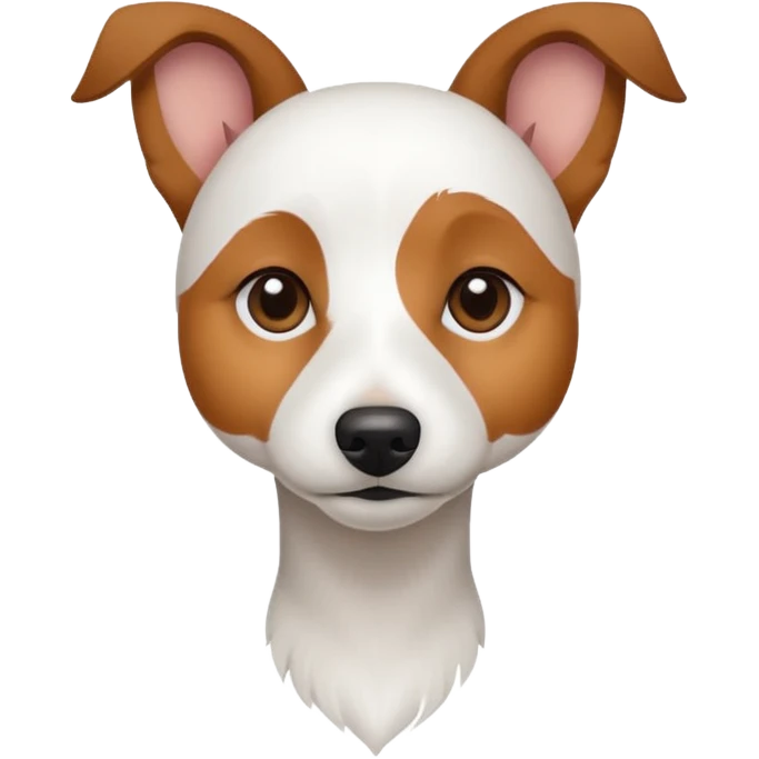 a fully white jack russell the size of a kelpie with light brown ears and a light brown patch on one eye emoji