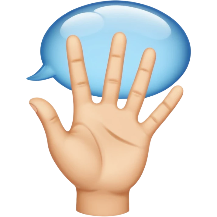 open palm inside a dialogue bubble emoji