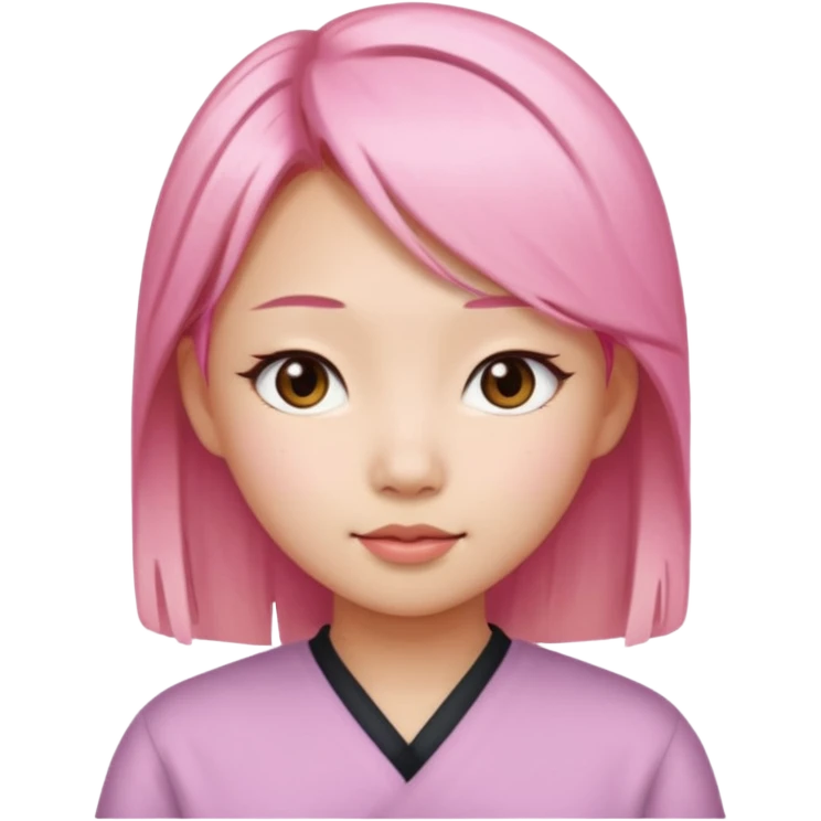 An Asian girl with pink-blonde hair emoji