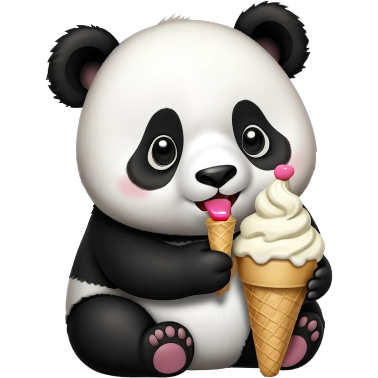 Panda eating ice cream emoji