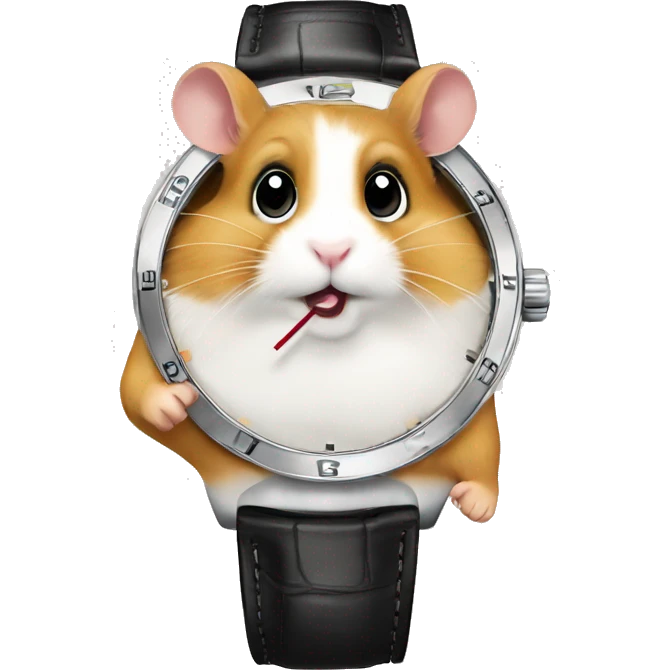 hamster shows what time it is on his rolex watch emoji