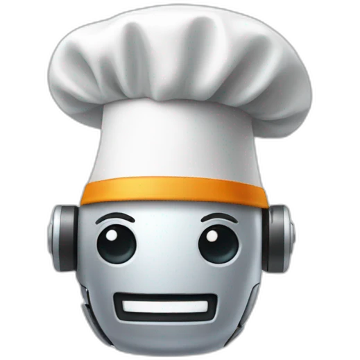 Robot wearing a chef hat emoji