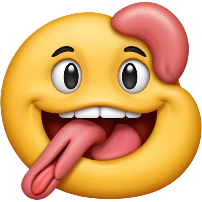 Tongue sticking out between twofingers emoji