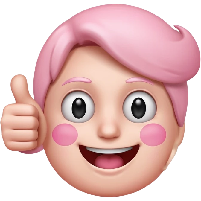 tums up with smiley face looking shock just the hand emoji