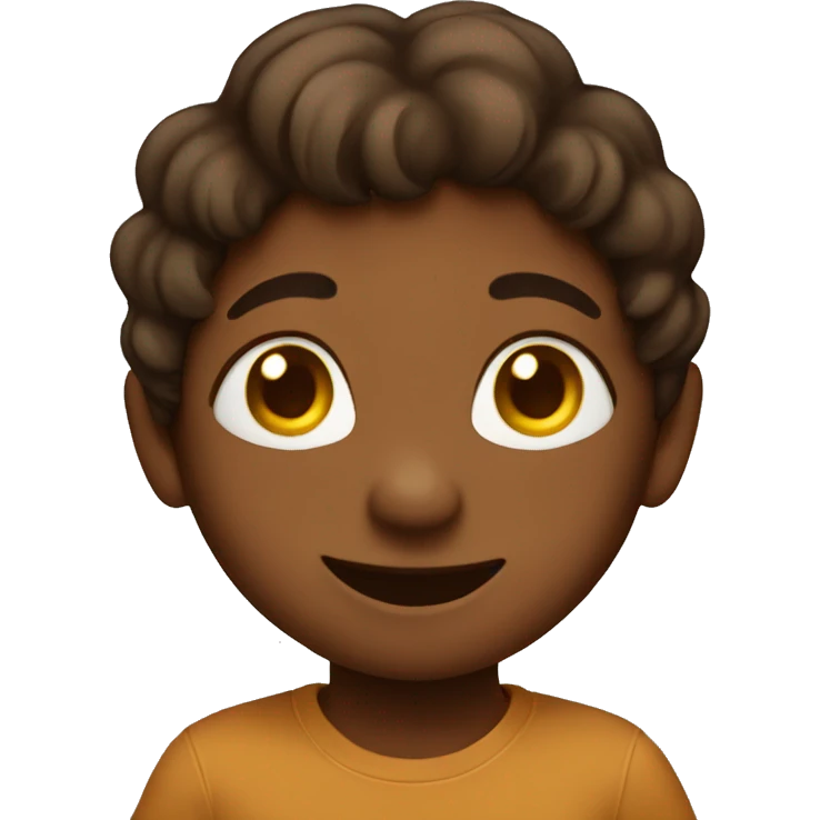 Brown child who is happy  emoji