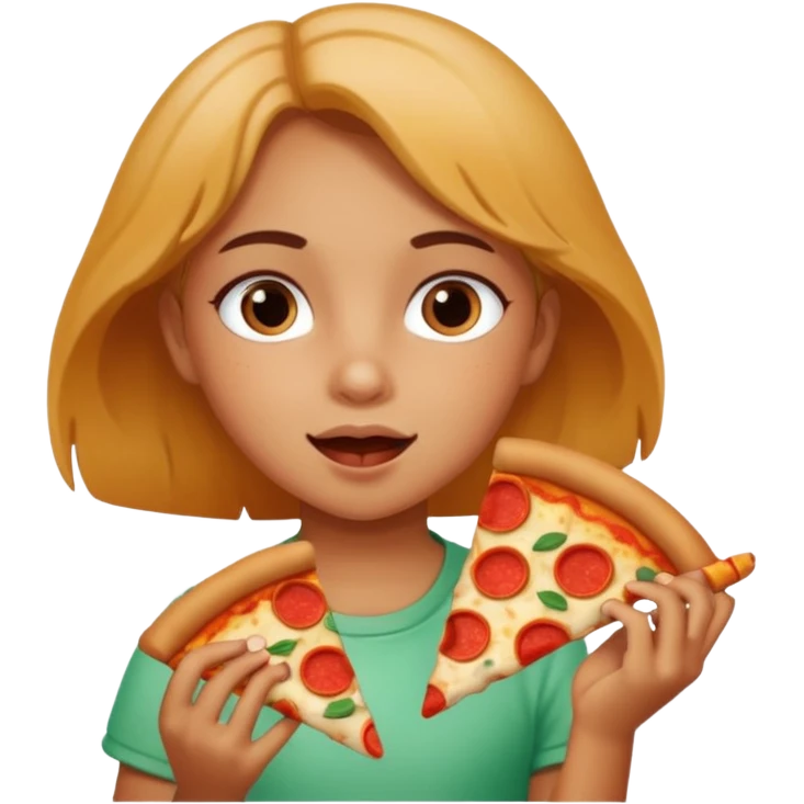 girl Child Eating Pizza emoji