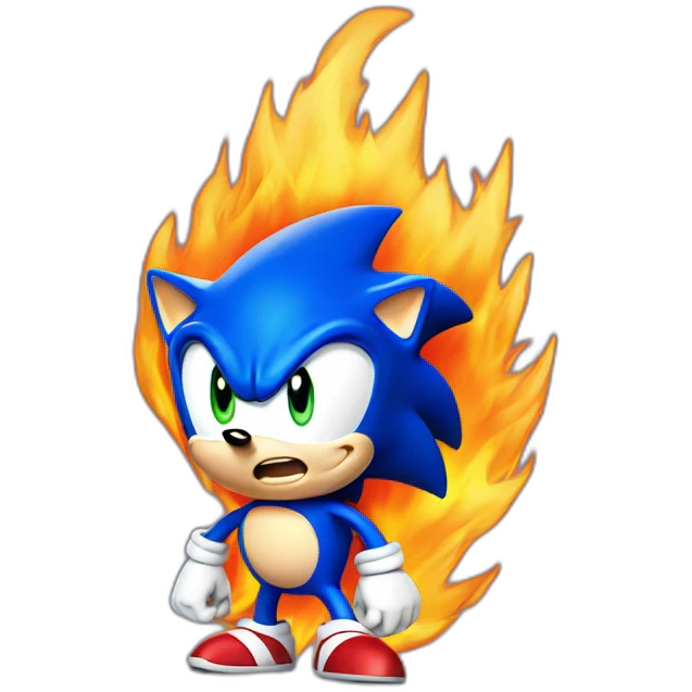 Sonic the hedgehog on fire emoji