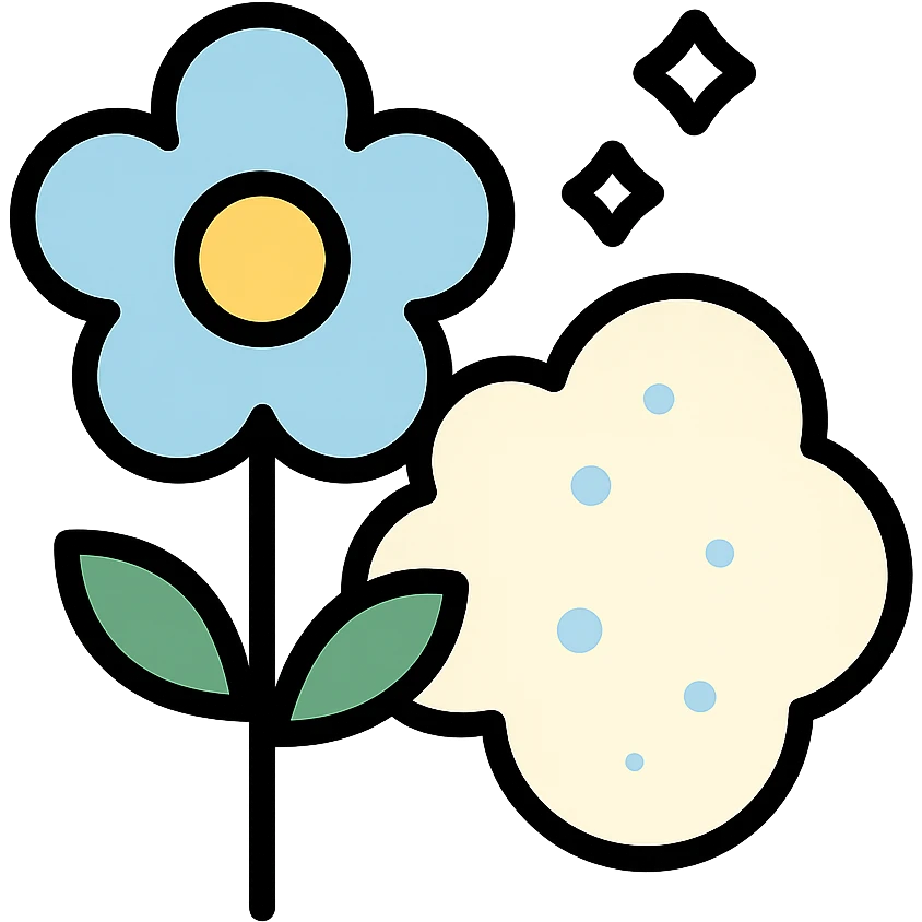 abstract symbol for powdery white musk, clean, powdery, subtle, freshness, modern icon emoji