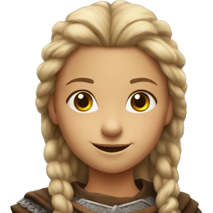 young viking girl smiling emoji