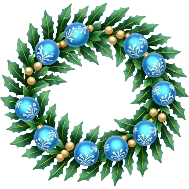 Simple and sweet Christmas wreath with light blue details emoji