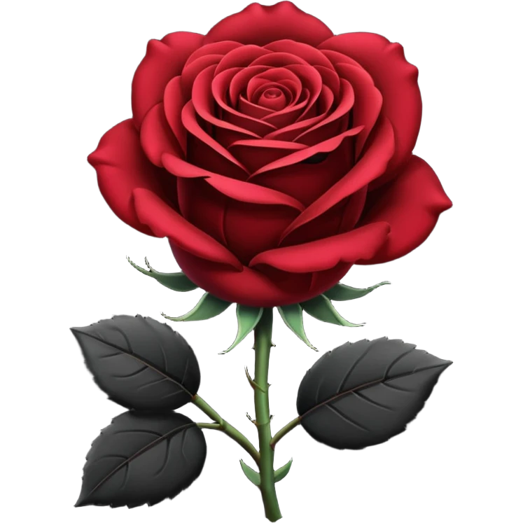 black rose, without green leaves, just flower emoji
