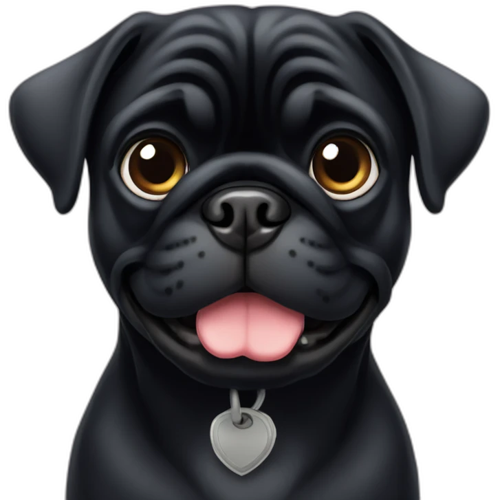 Black pug at pôle emploi emoji