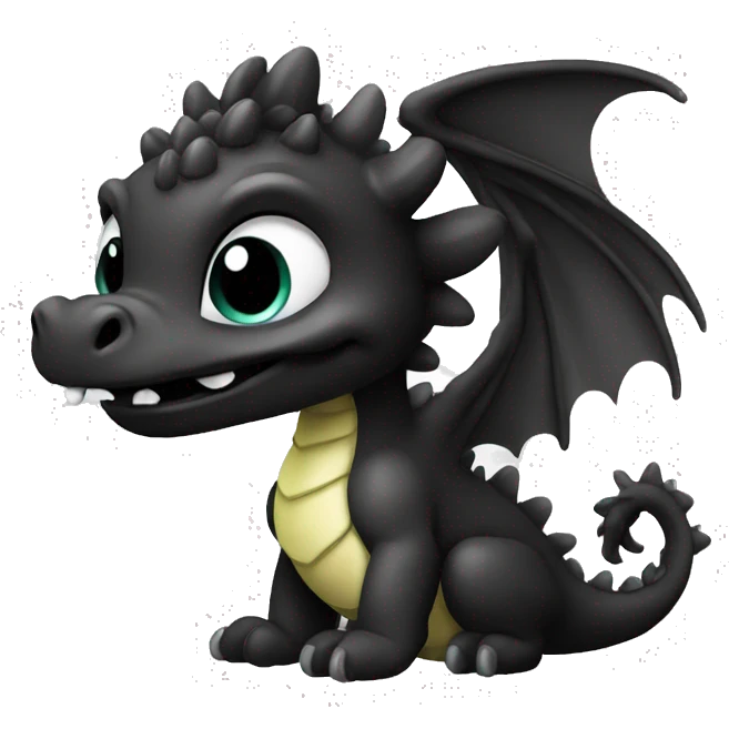 cute dragon in black color emoji