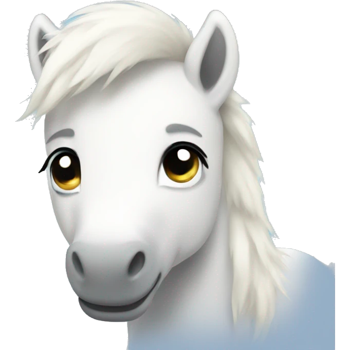White furry pony emoji