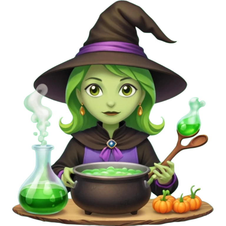 green witch cooking potion emoji