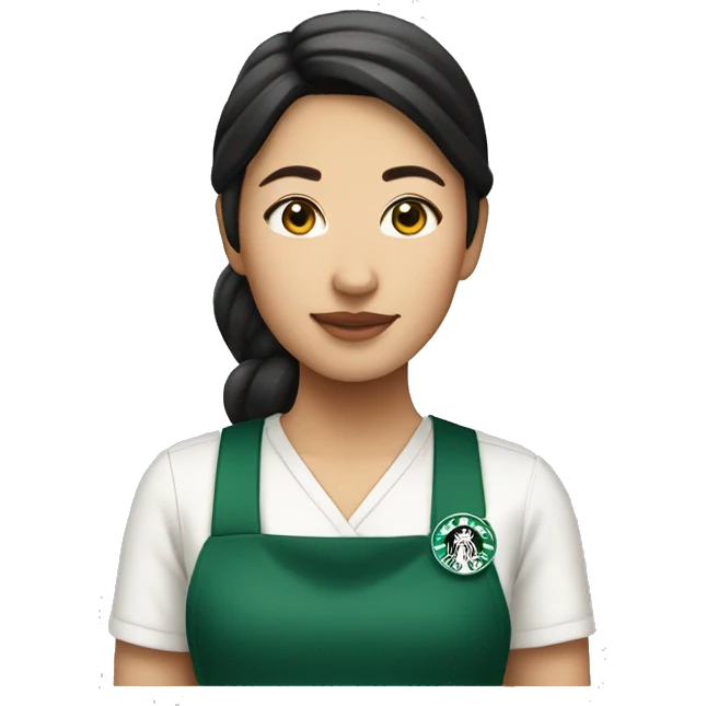 Beautiful asian starbucks barista emoji