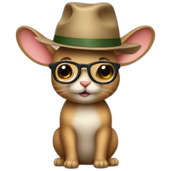 Conejo con gorro y gafas  emoji
