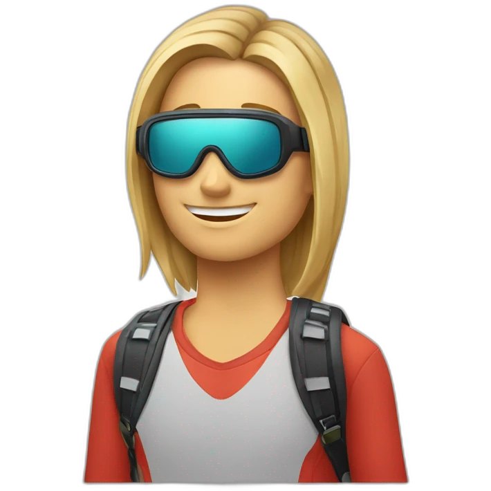 Destru à das lunettes de ski et il a des lockes emoji