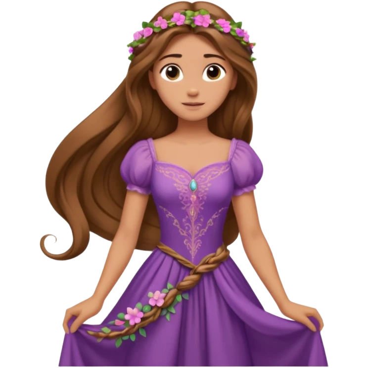 Rapunzel con el pelo marrón emoji