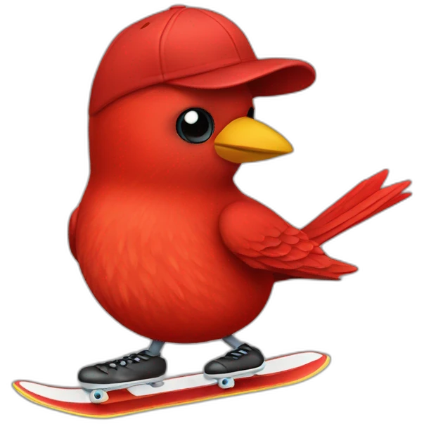red-bird-skater emoji