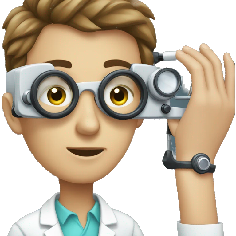 Optometrist performing an eye exam  emoji