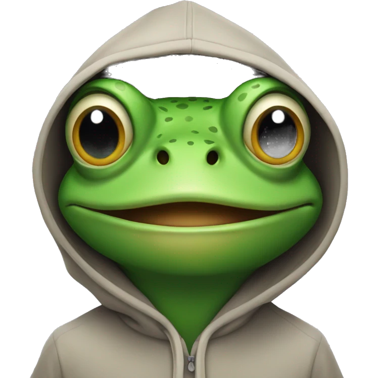 Frog wearing a hoodie emoji