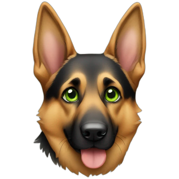 A cute german shepherd with green eyes dressed for thanksgiving emoji