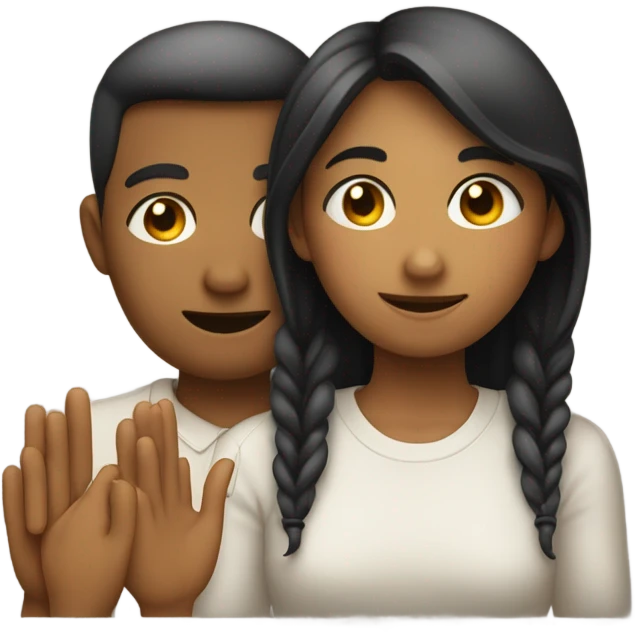 Shy love emoji