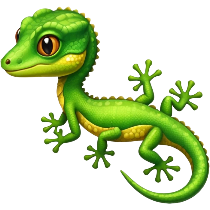 Gecko wearing a bow emoji