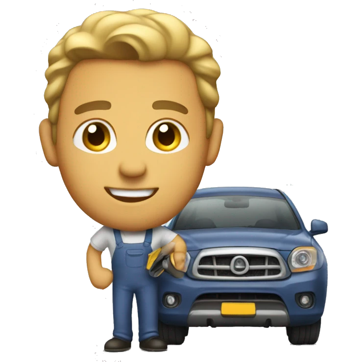 Doug working on car emoji