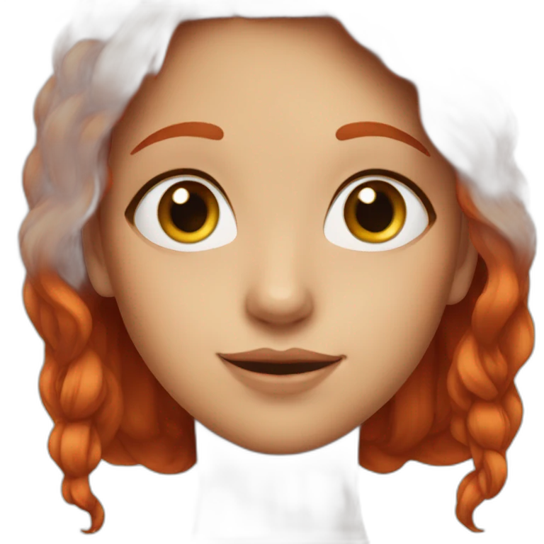 pretty red hair girl face emoji