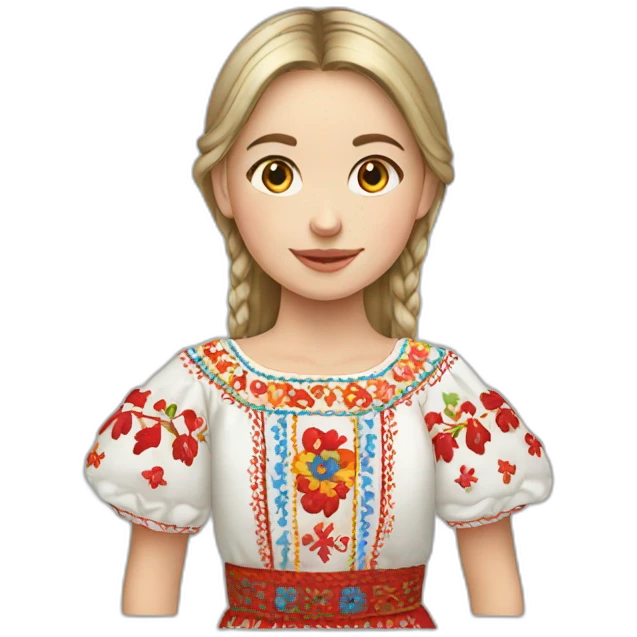 Ukrainian girl in a embroidered dress emoji