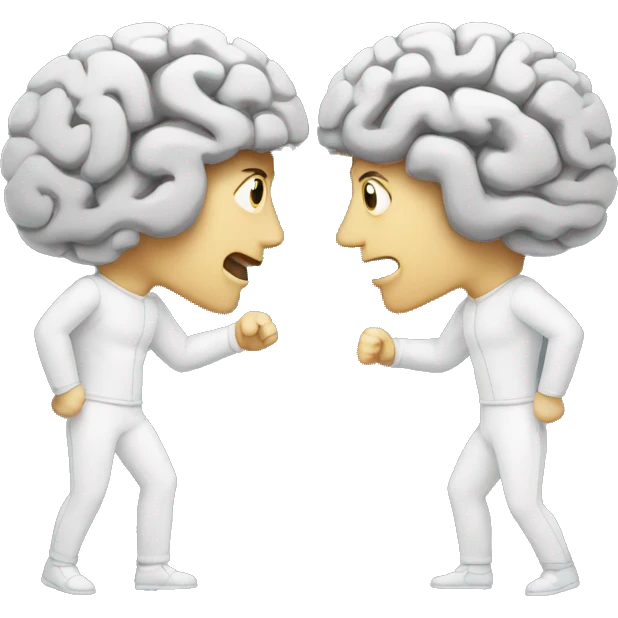 Fight between mind and brain  emoji
