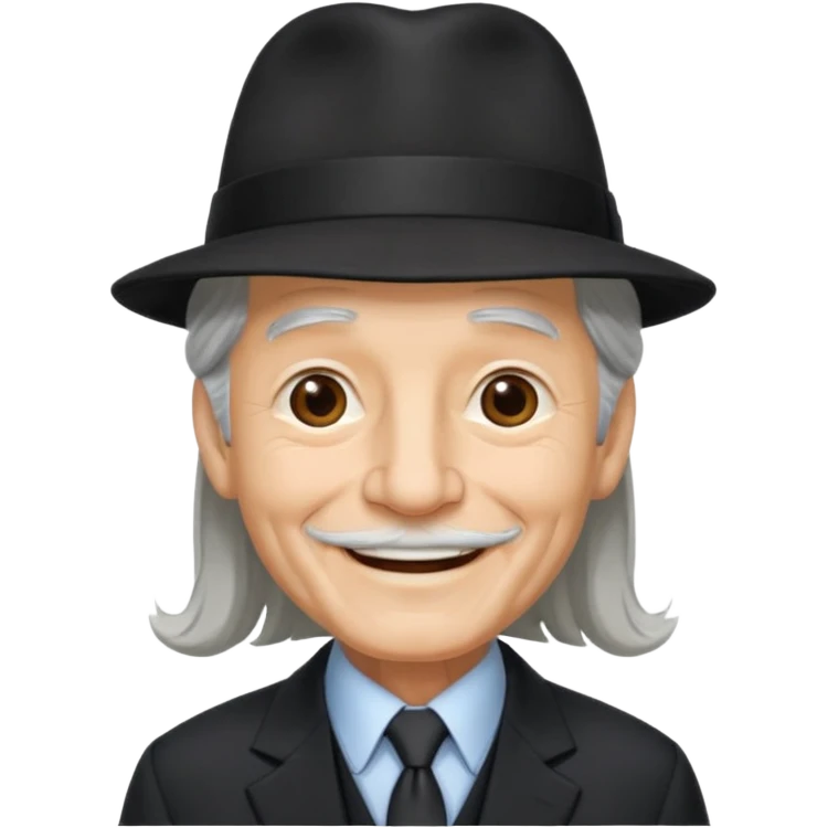 Elderly men with hats long hair with black shoot emoji
