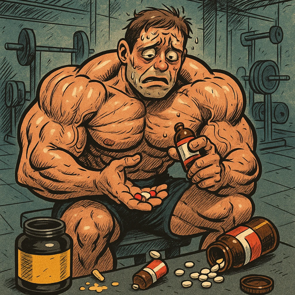  bodybuilder che fa dosaggi a caso, e quindi sta male emoji