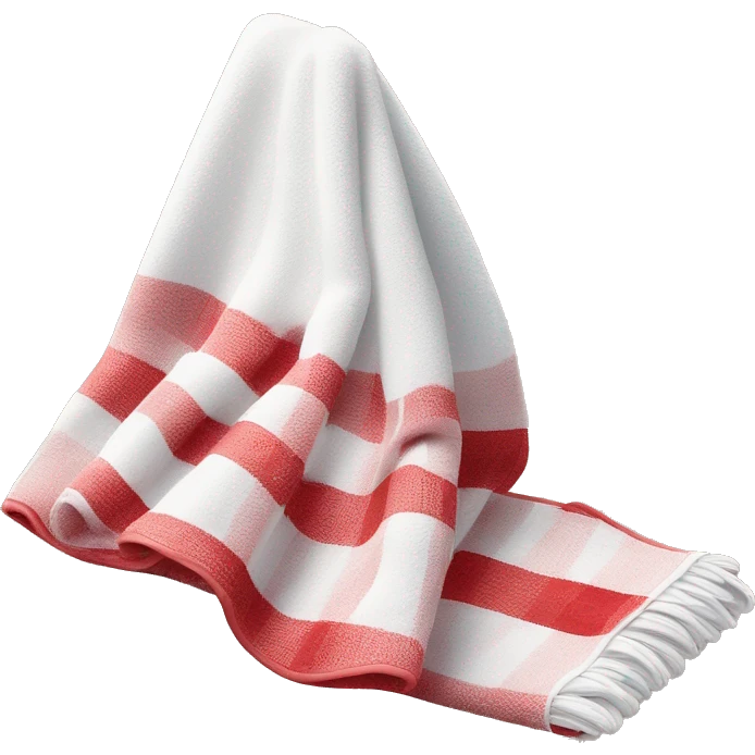 Red and white plaided folded towel emoji