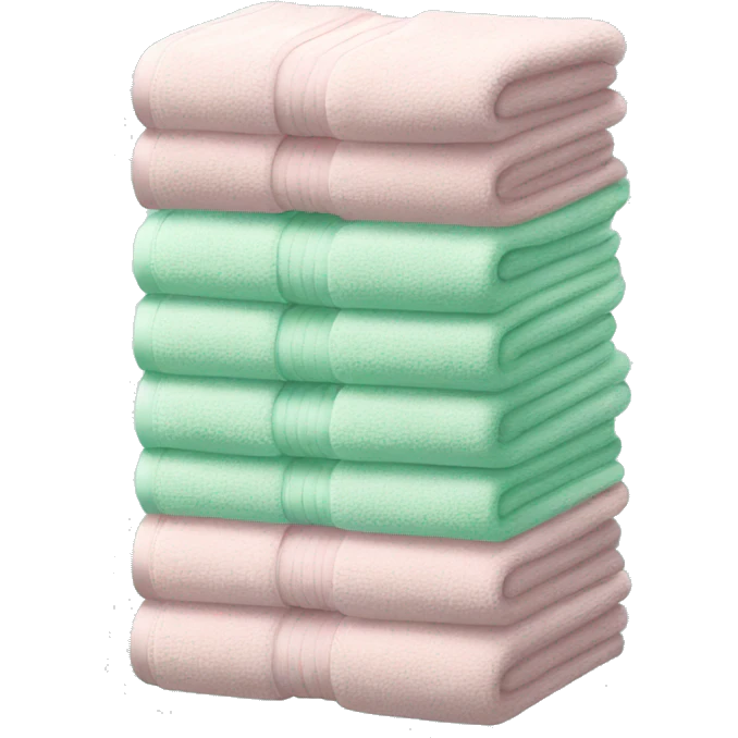 Light pink and mint stacked towels emoji