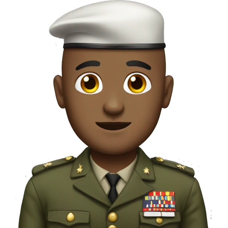 bald man in a militar uniform emoji