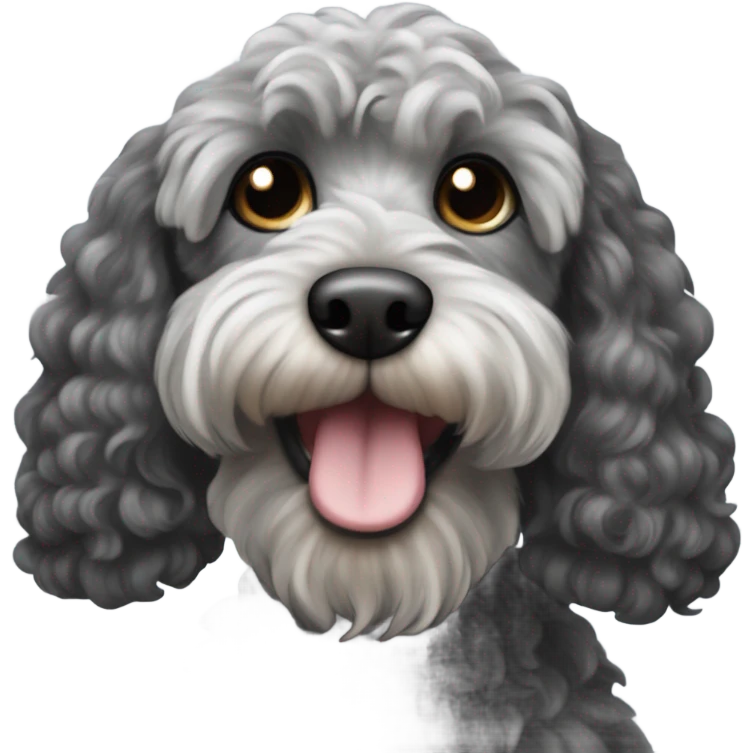 black  and grey cockapoo  emoji