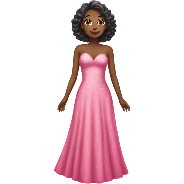 Sparkly long pink dress emoji