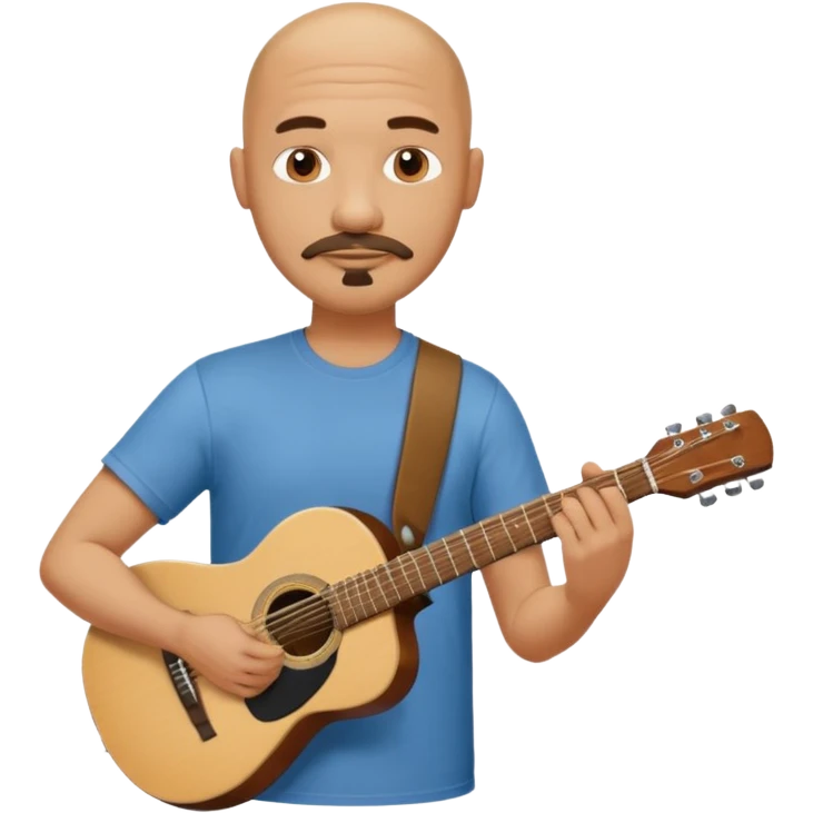 guitar player bald short mustache and goatee emoji