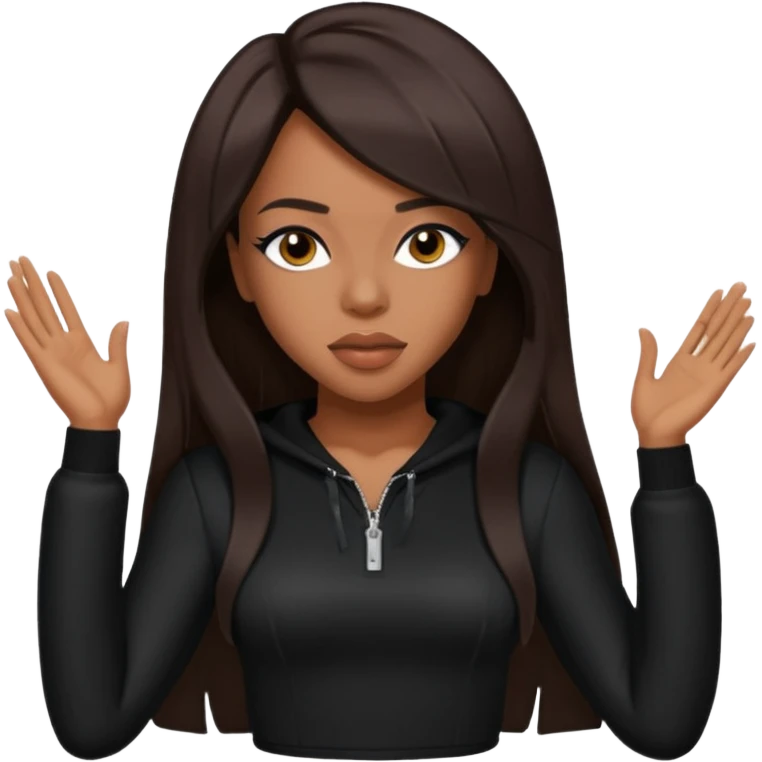 Aaliyah R&B Singer with dark brown hair emoji