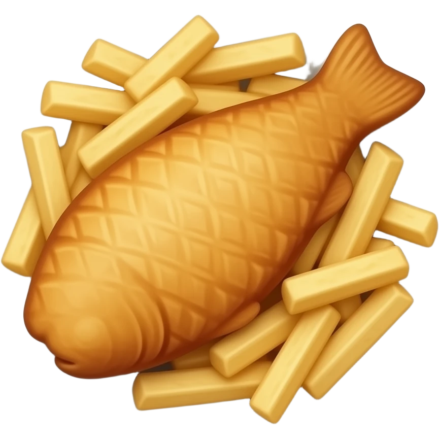 battered fish and chips on a plate emoji