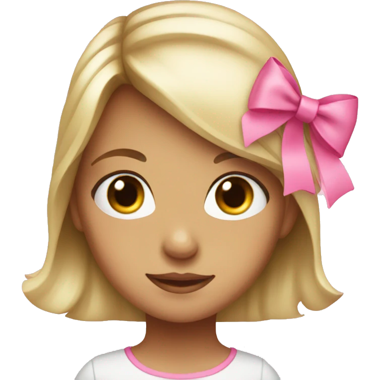 A girl with a pink bow emoji