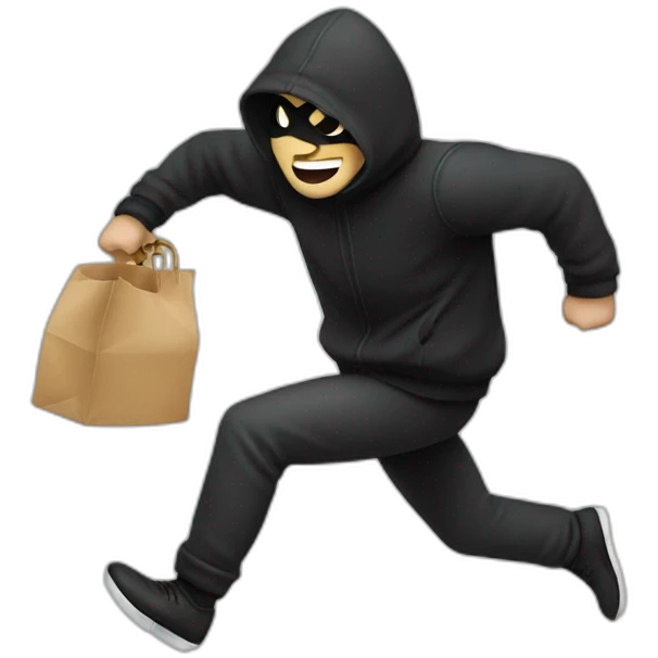 A thief stealing and running  emoji