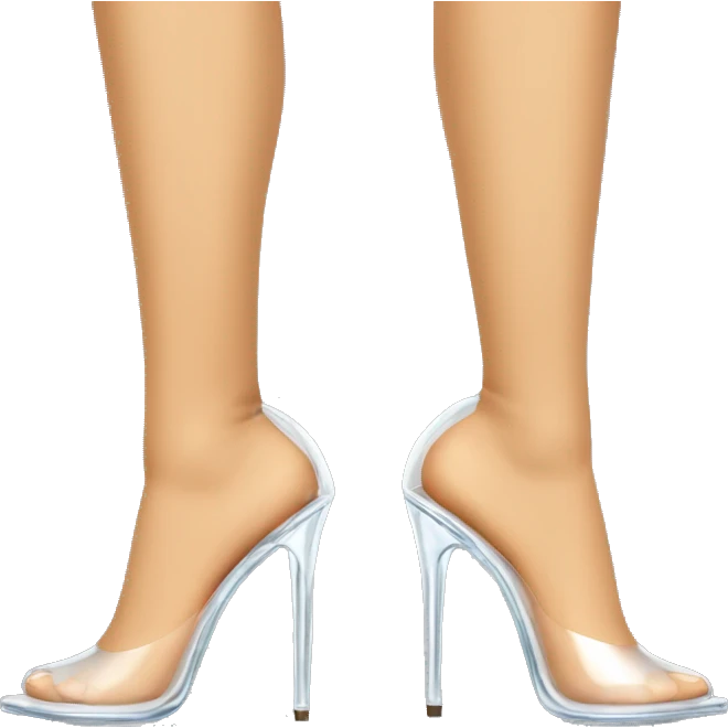 Woman wearing transparent high heels emoji