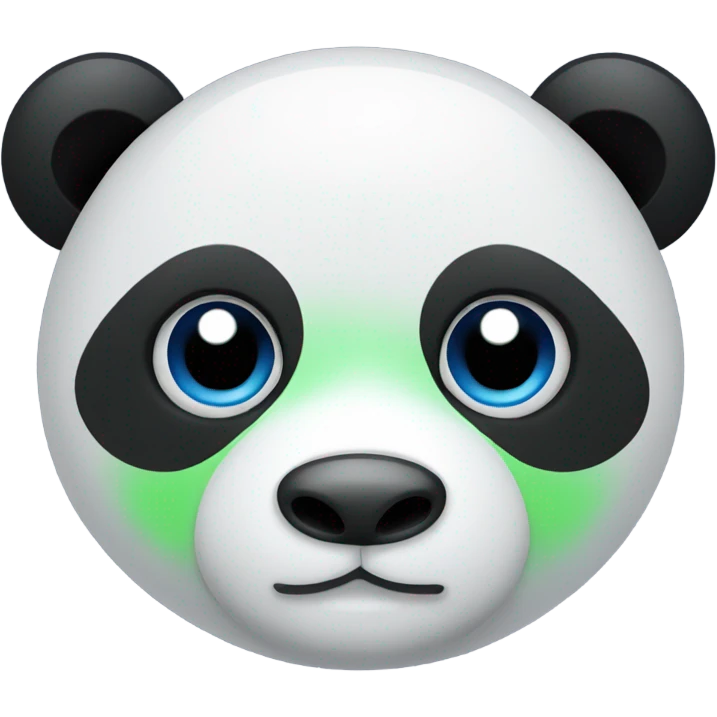 Panda with green face and blue eyes only face emoji emoji