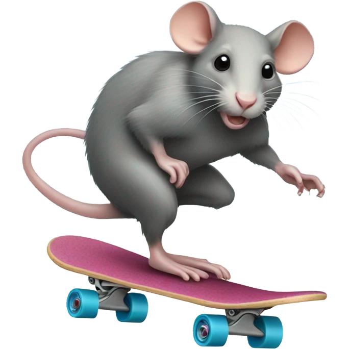 Rat ridding a skate board emoji